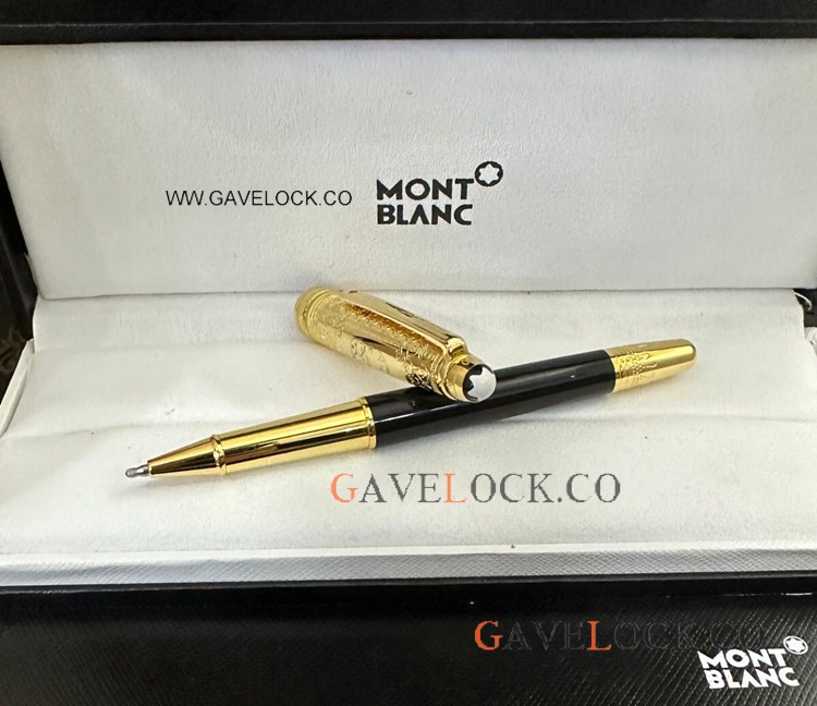 2023 New Montblanc 80 Days Classique Rollerball Pen Gold and Black